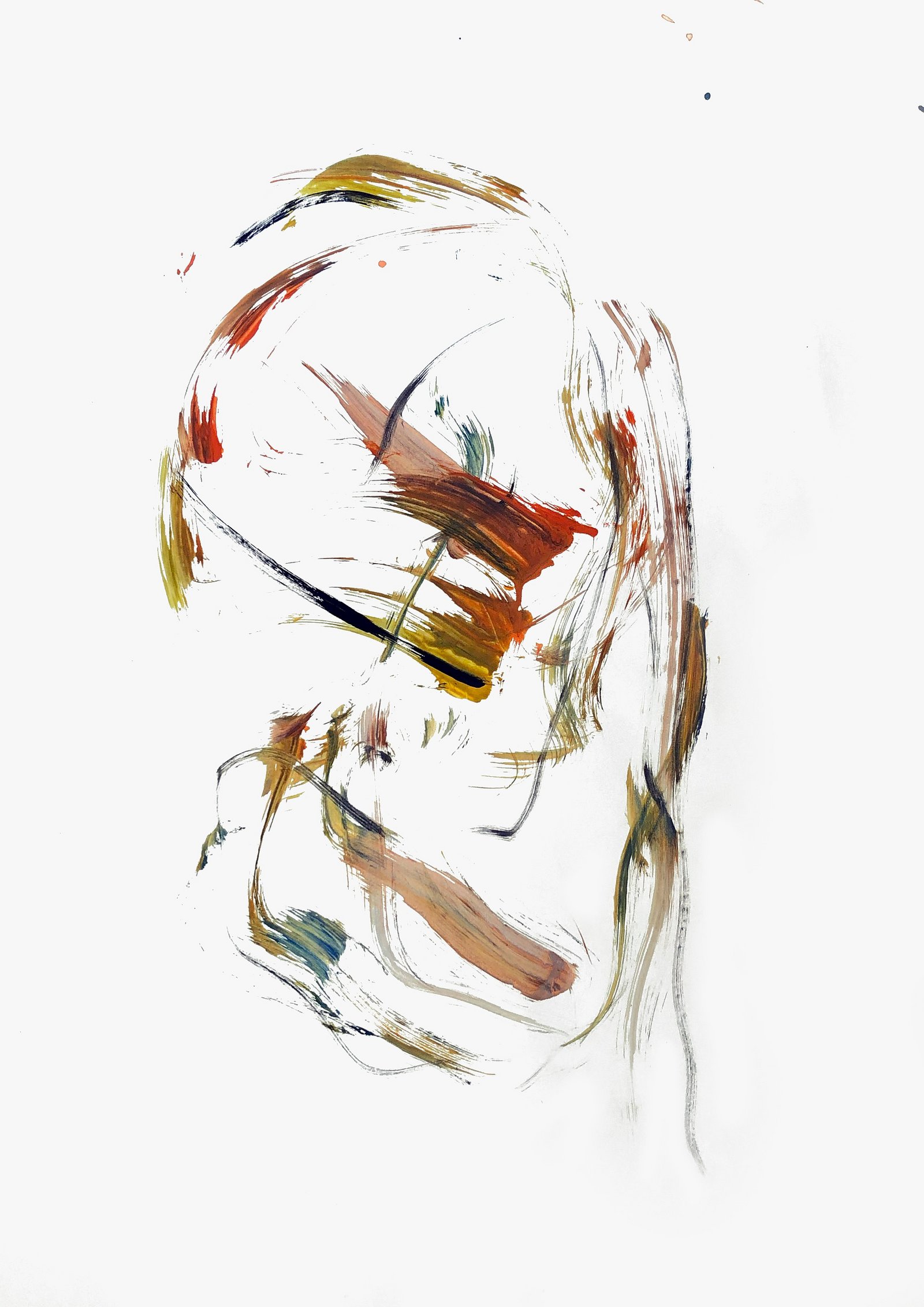 Meta, Windspiel, 2024, 50 x 70 cm, Acryl auf Papier