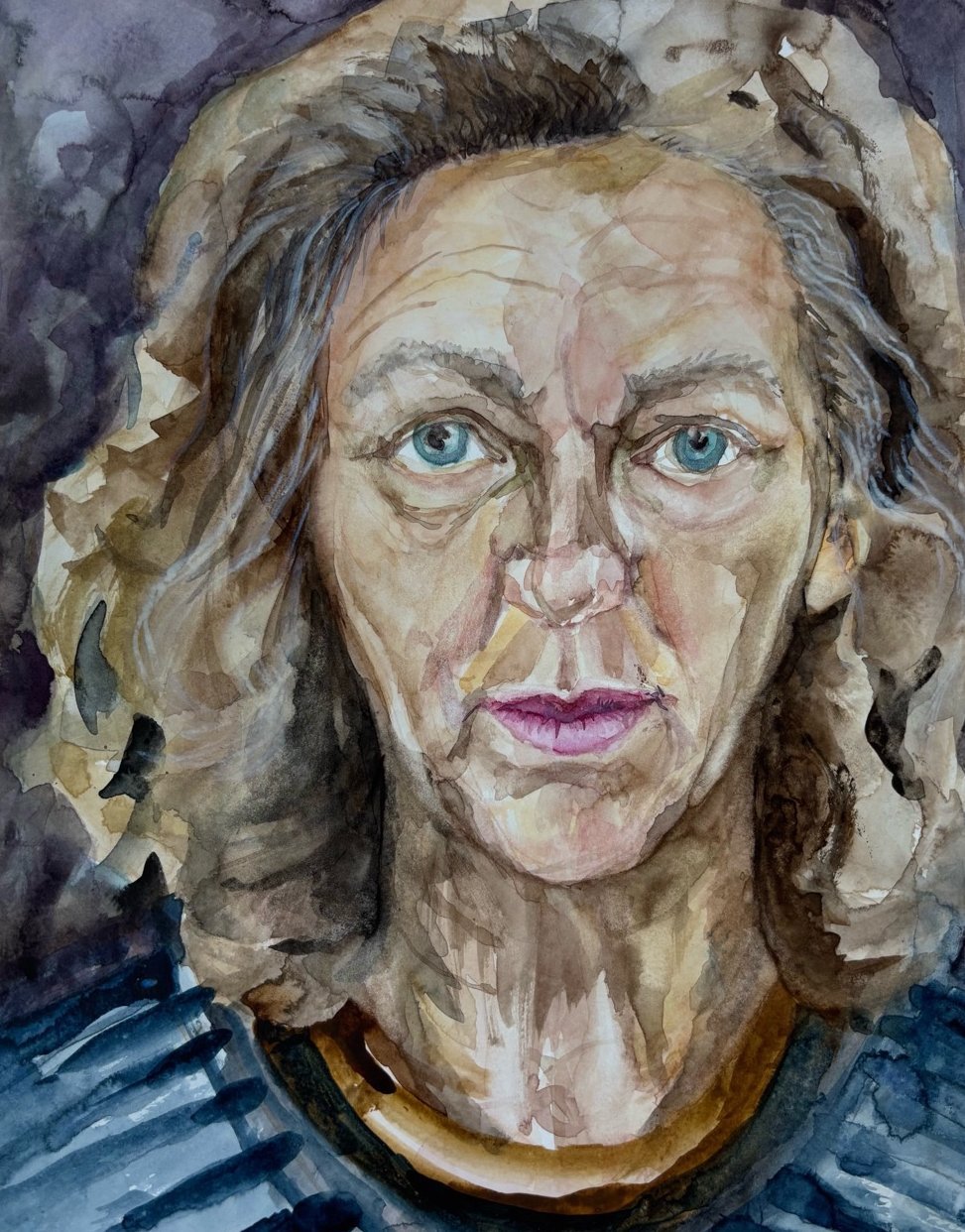 Reni-Selbstporträt, 2025-Acryl auf Papier-30x24 cm