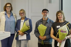 Dr. Ina Czyborra, Senatorin für Wissenschaft, Gesundheit und Pflege des Landes Berlin, Ina Jarchov-Jadi, Pflegedirektorin, Alexianer St. Hedwig-Krankenhaus, Nils Swetlik, Gebietsleiter Korian, Raum Berlin-Ostsee, Katja Dirlenbach, stellvertretende Pflegedirektorin, Alexianer Krankenhaus Hedwigshöhe.