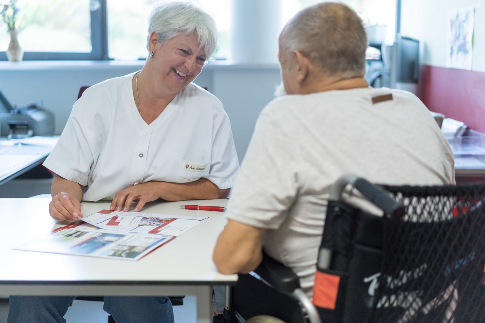 Aufnahmebüro im Krankenhaus Hedwigshöhe