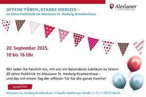 Einladung zum Tag der offenen Tür & 20 Jahre Poliklinik im Alexianer St. Hedwig-Krankenhaus