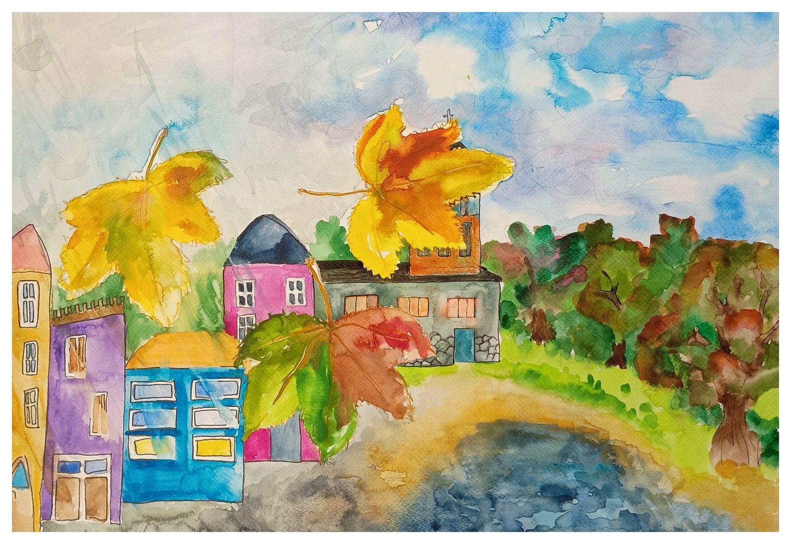 Reni-Ohne Titel , 2024-Aquarell auf Papier -59x42 cm