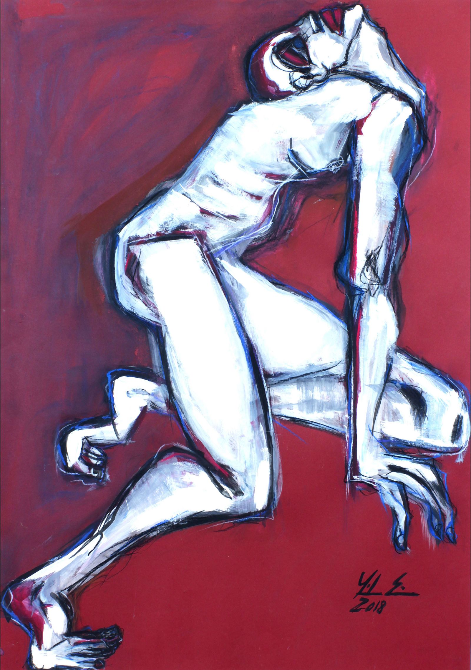 Adnil Marx, Ohne Titel, 2018, 70 X 100 cm, Pastellkreide und Acryl