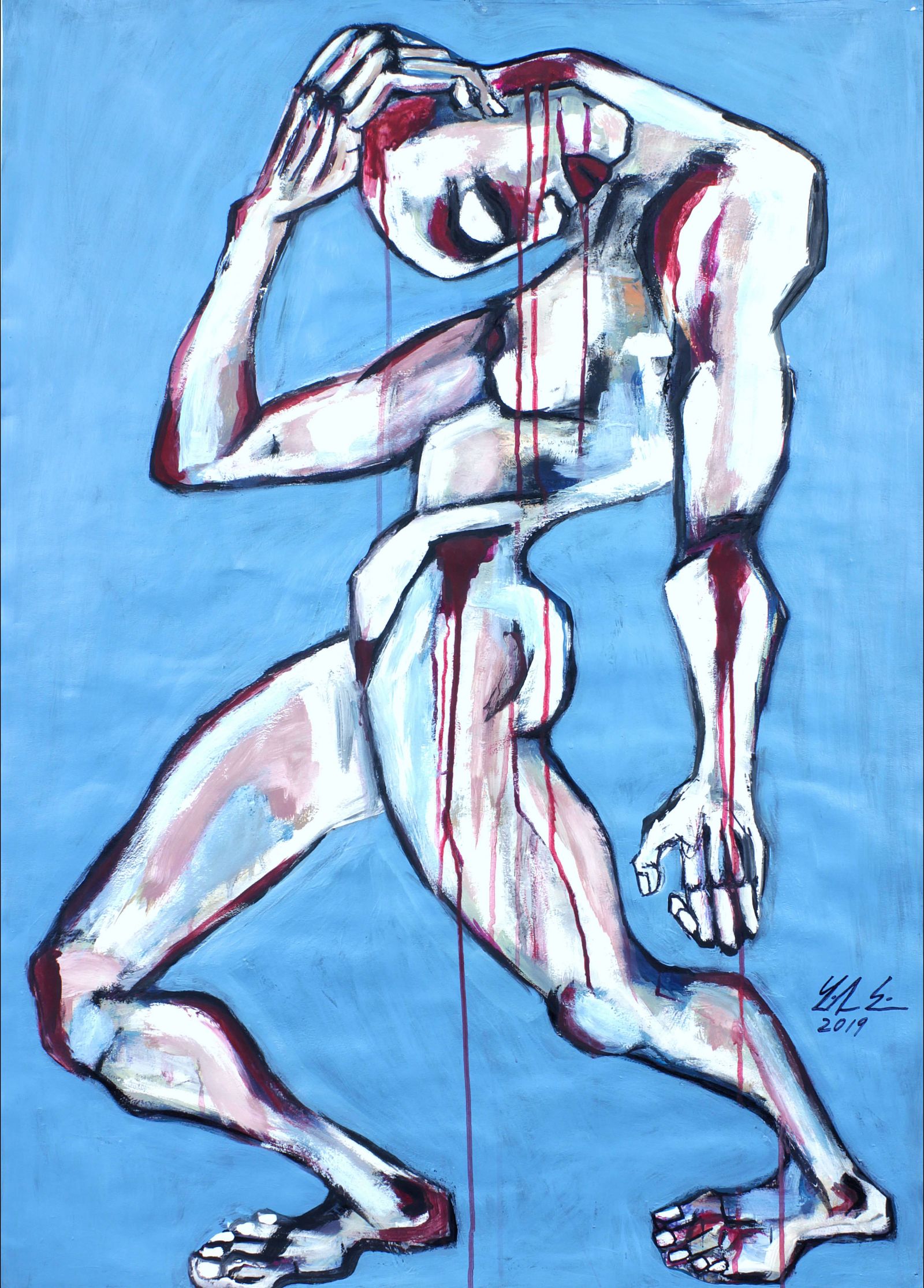 Adnil Marx, Ohne Titel, 2019, 70 X 100 cm, Pastellkreide und Acryl