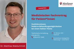 VHS-Vortrag: Stuhlinkontinenz. Moderne Behandlungsmöglichkeiten bei einem heiklen Thema