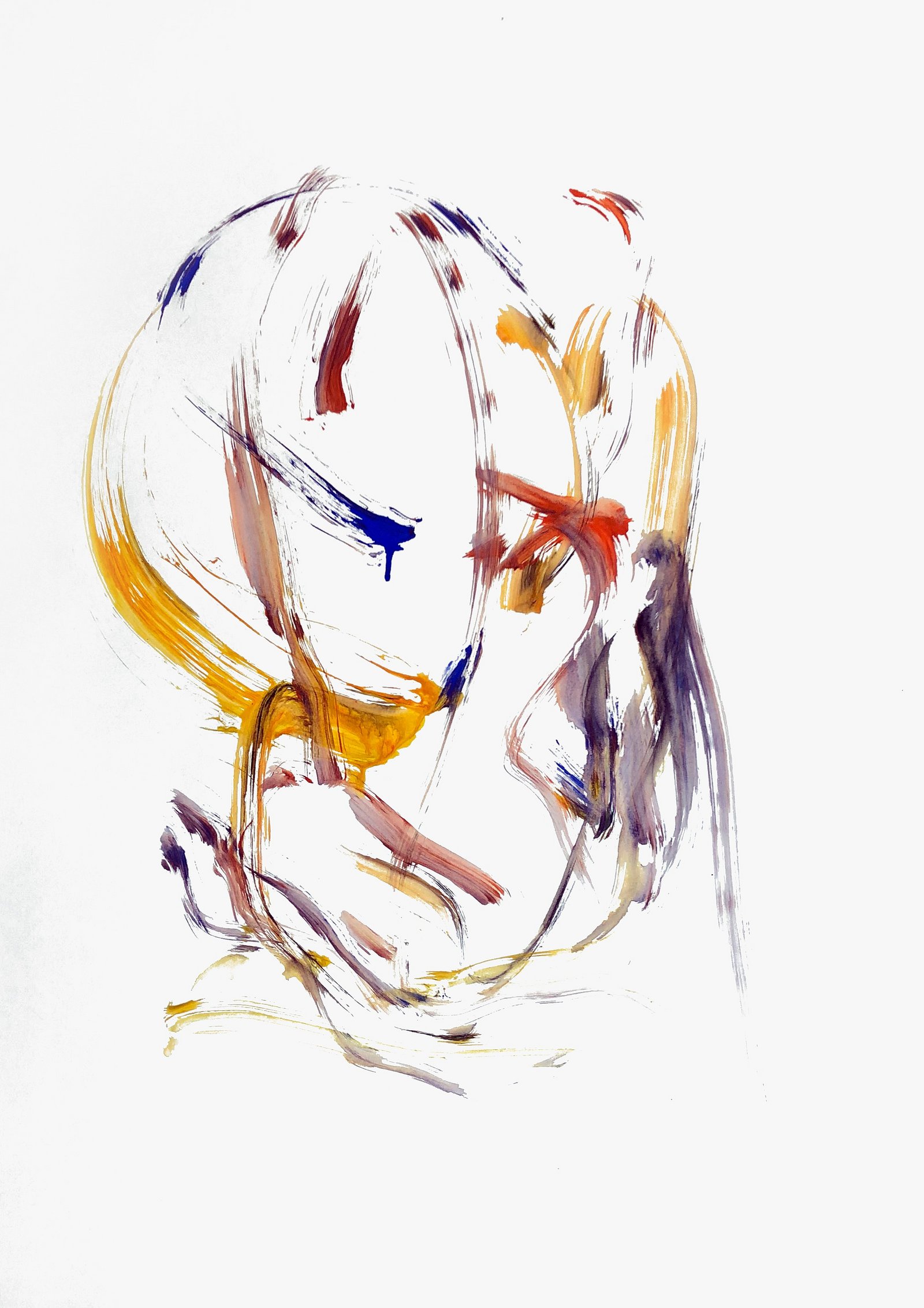 Meta, Das Violinspiel, 2024, 50 x 70 cm, Acryl auf Papier