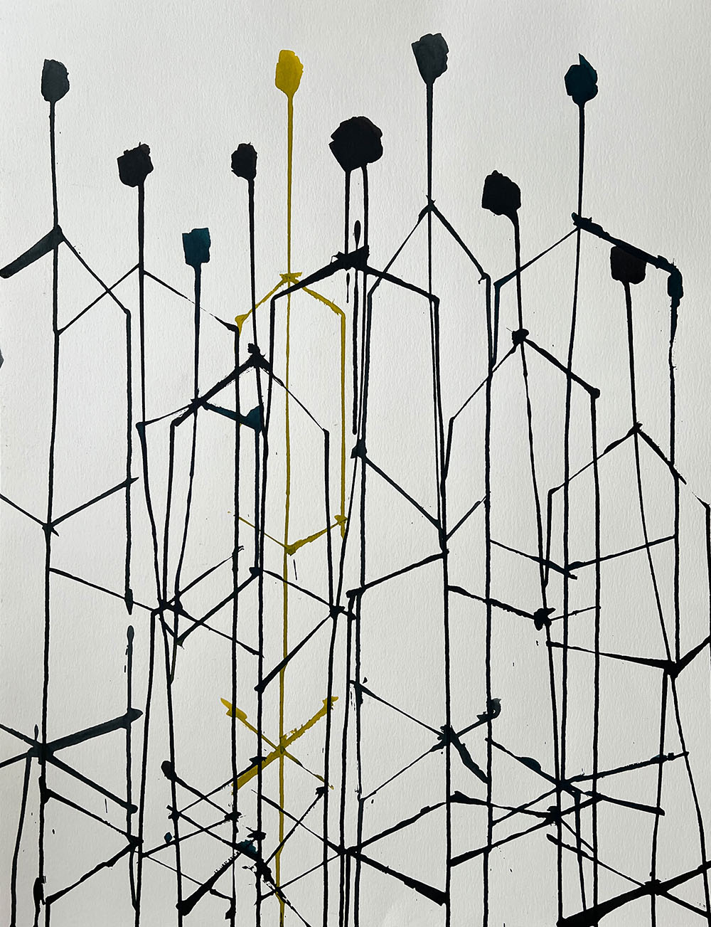 Pieter Snoeck- Flow 2, 2022, Tusche auf Papier, 50x65 cm