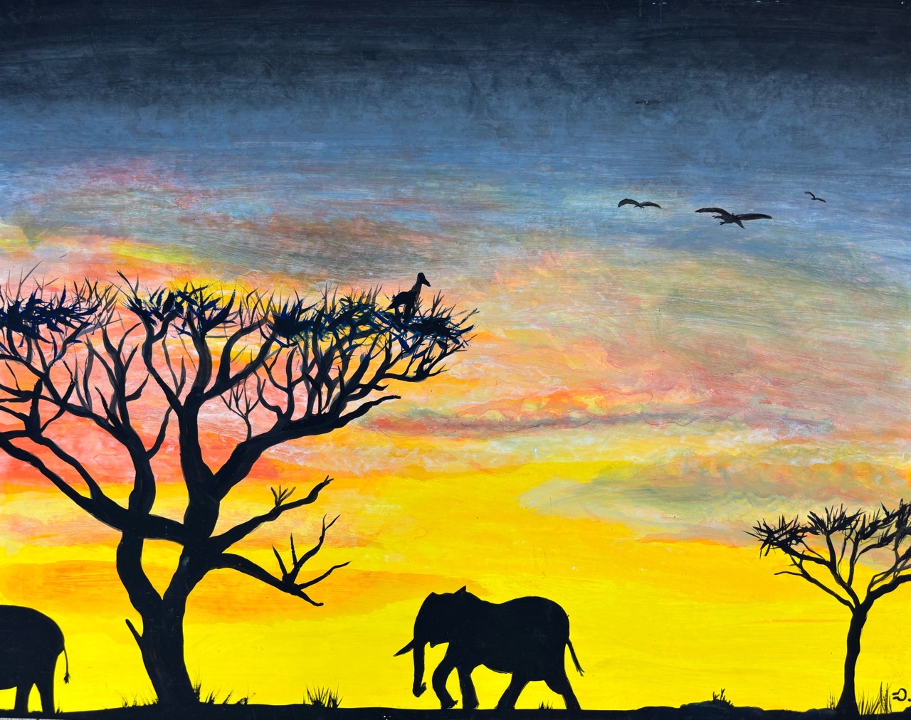 Ω-O.T.,2023-Acrylfarbe auf Papier-50x64 cm