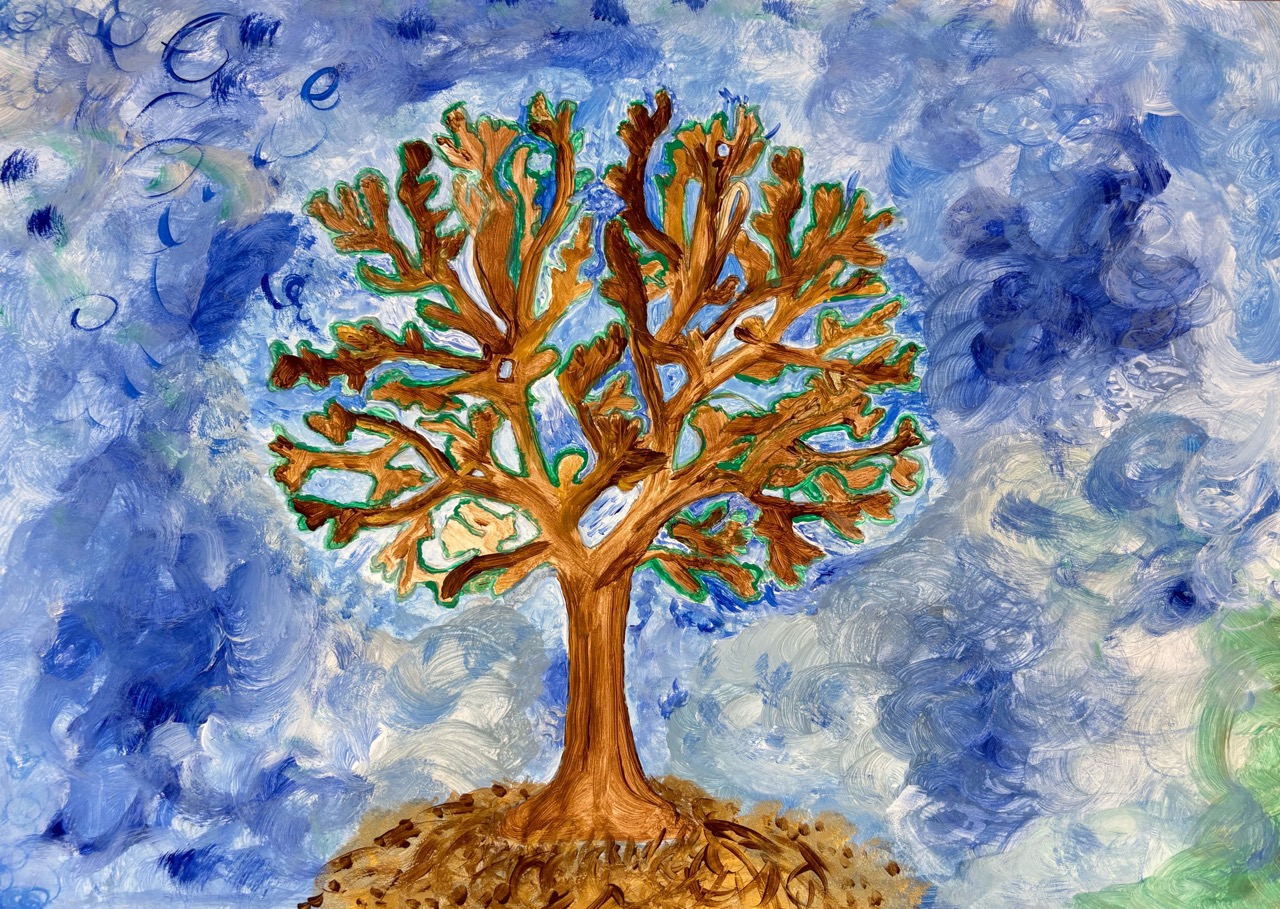 Angela Lehmann-Lebensbaum, 2024- Acrylfarbe auf Papier-70 x 50 cm