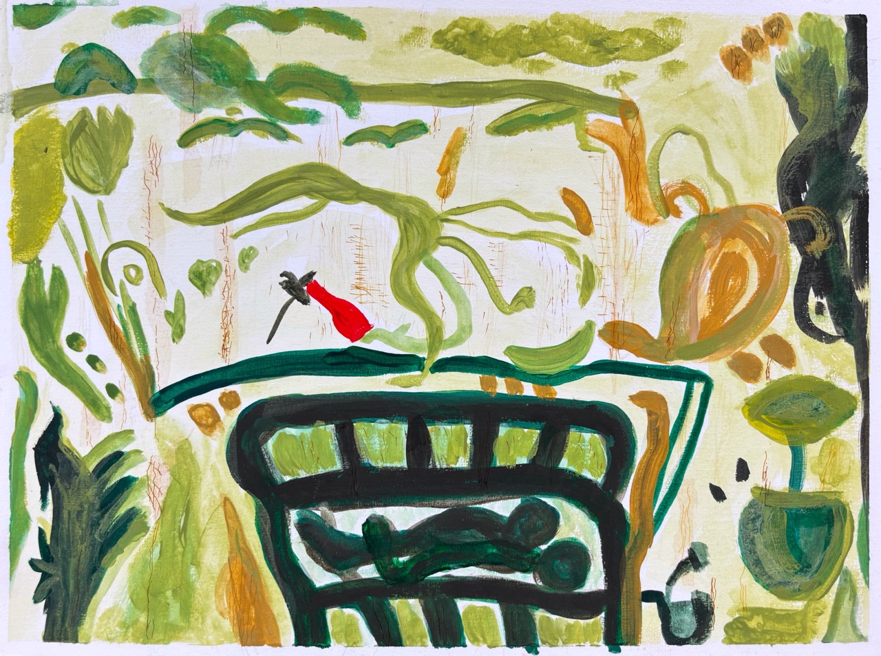 Anna K.- Im Park, 2025-Acryl auf Leinwand-30 x 40 cm