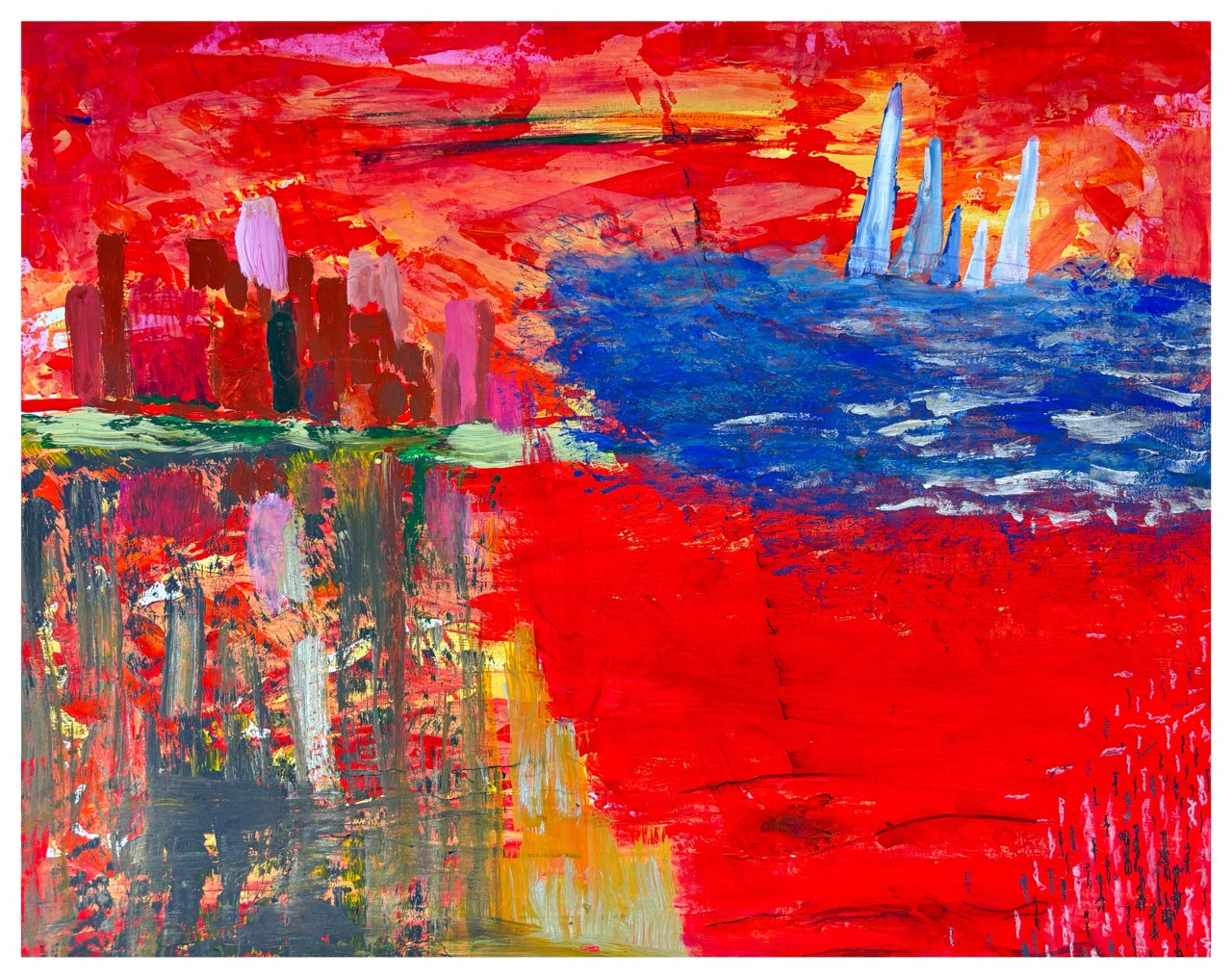 Anna K.- Unwichtige Menschen, 2023 - Mischtechnik auf Papier - 50 x 64 cm