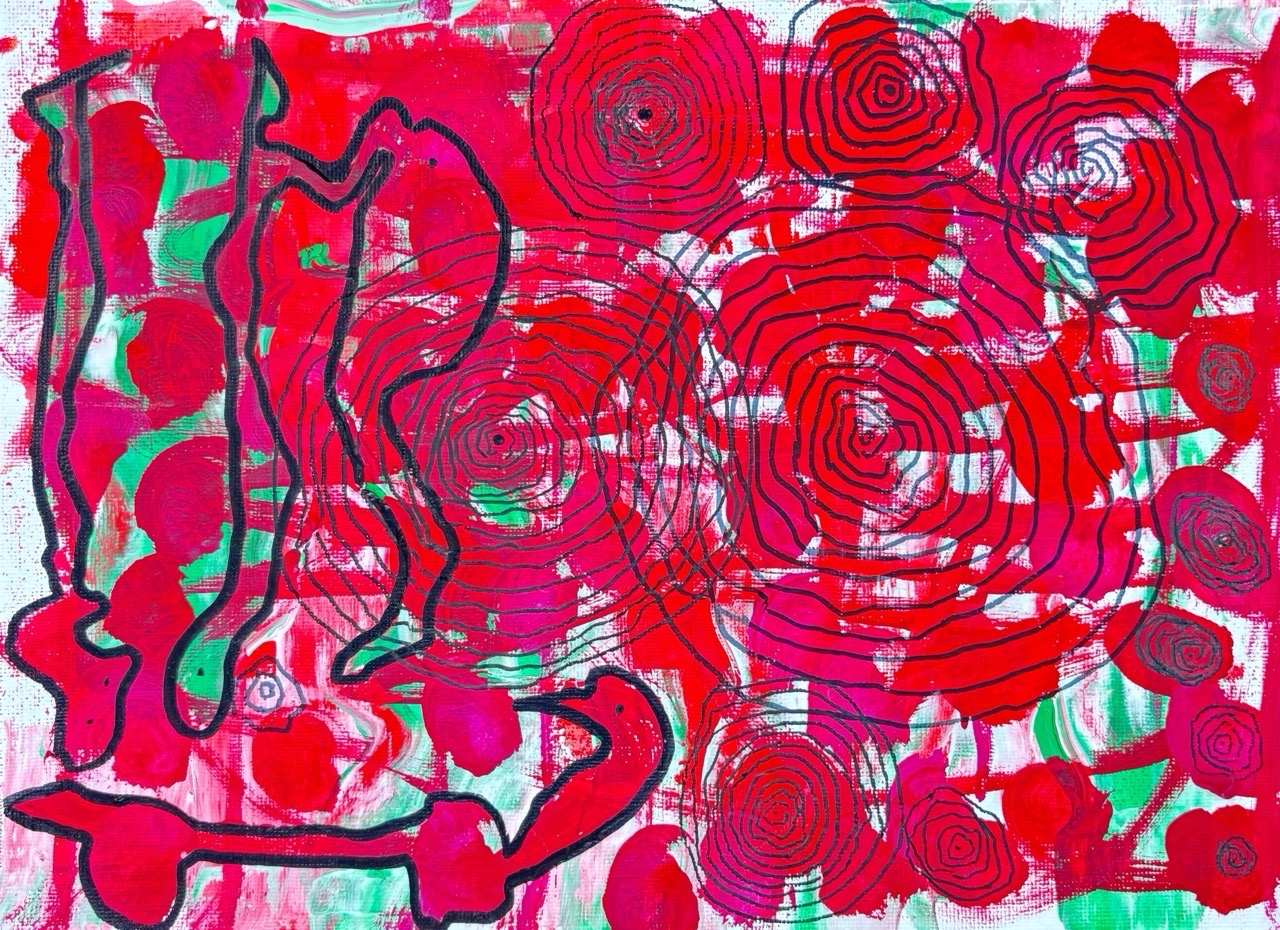 Anna K.- Versuch, 2025 - Mischtechnik auf Papier - 29 x 21 cm