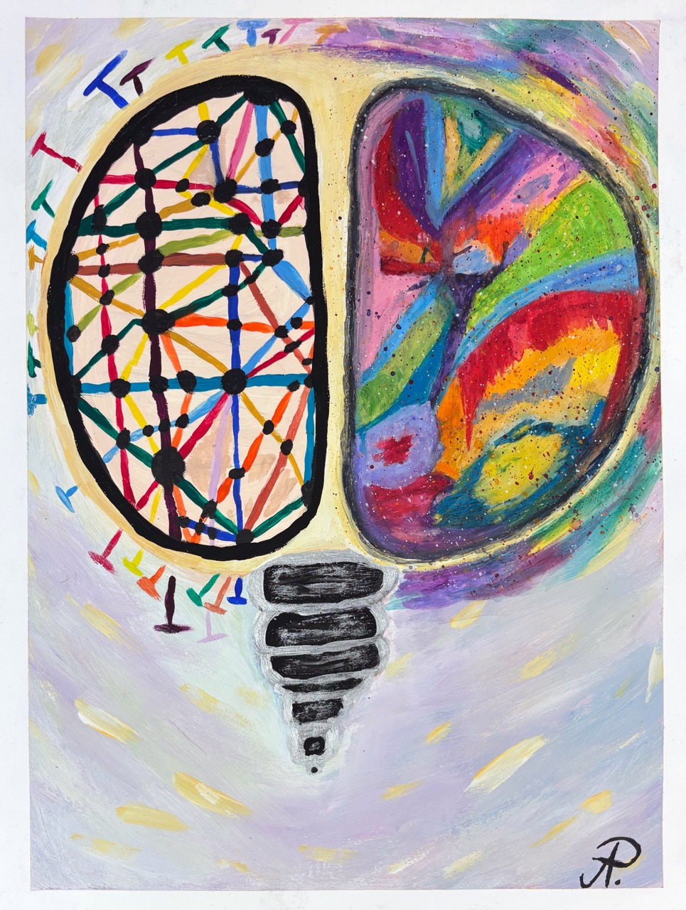 Anna Papá-Brain, 2024-Acryl auf Papier-31 x 41 cm