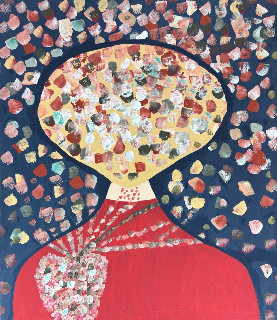 Anna Papá-Herzklopfen, 2023-Acryl auf Leinwand-70 x 80 cm