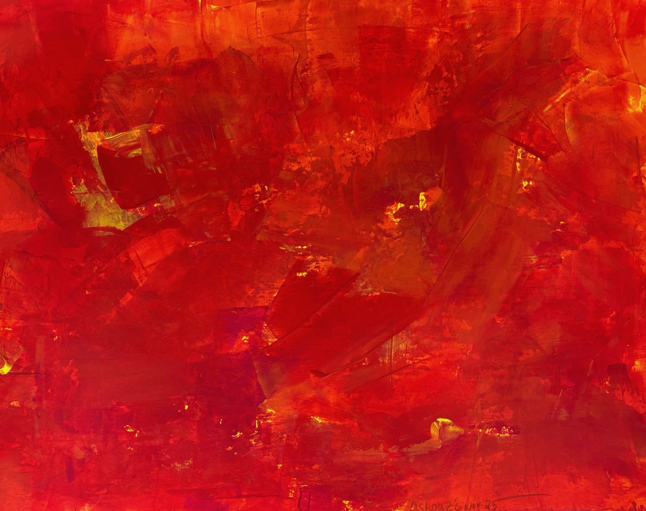 Paridokht Asphazi- Feuriger Herbst 2, 2025, Acryl auf Papier