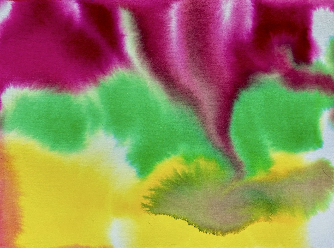 Paridokht Asphazi - Spiel der Farben in der Natur, 2025, Aquarelltinte auf Papier