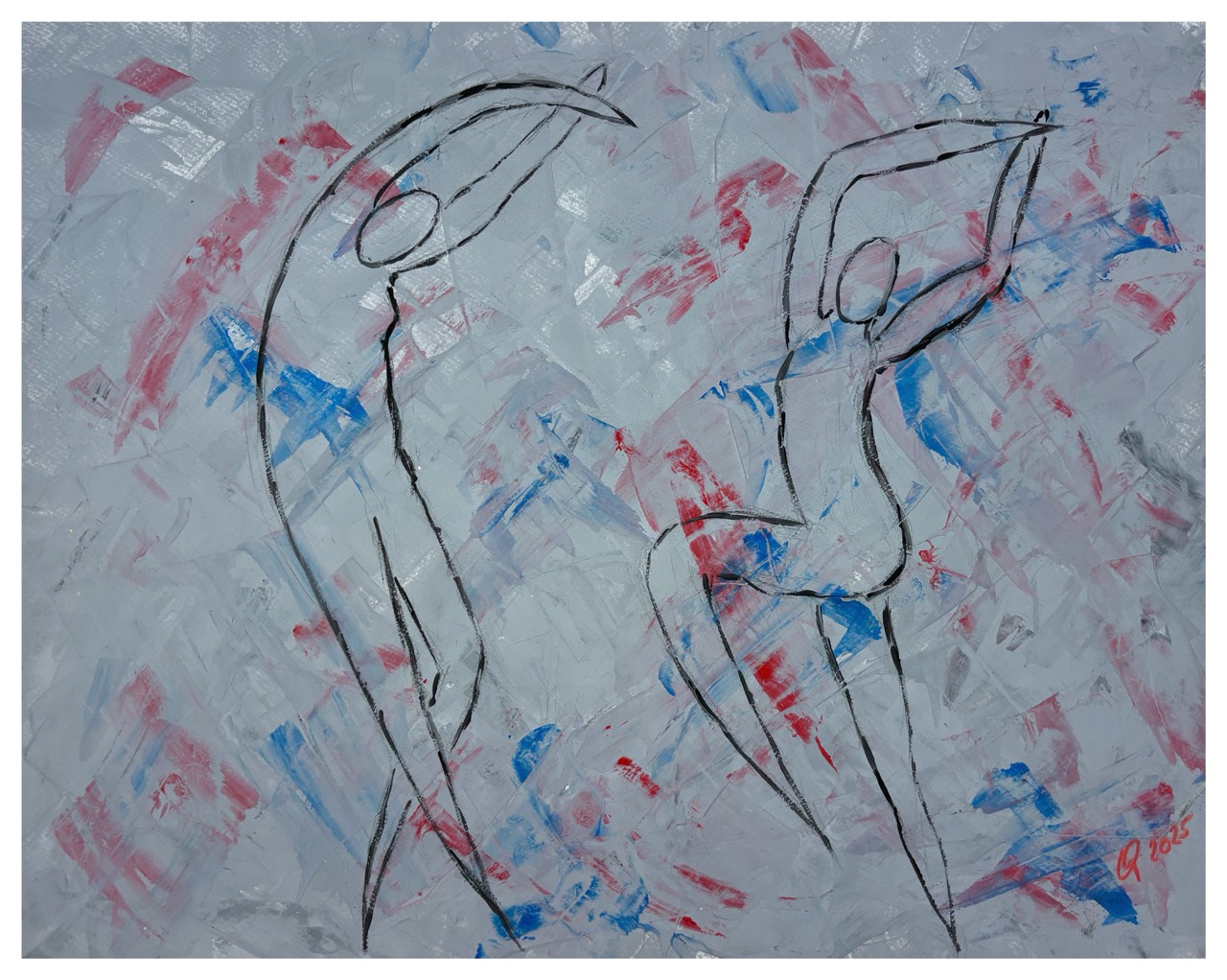 Caris B. - BALLETT, 2025-Acryl auf Papier-52 x 42 cm