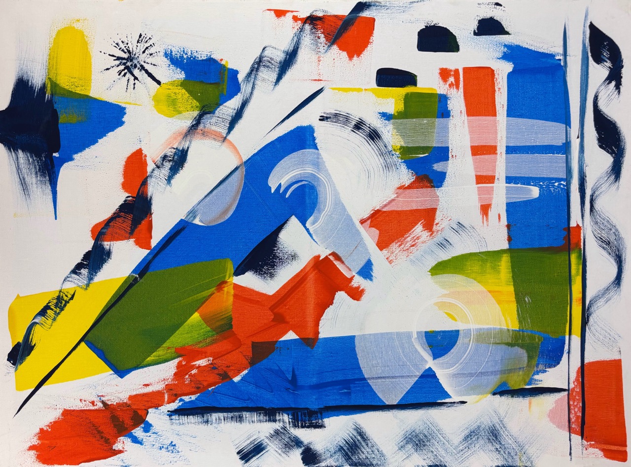 Eckhard Levin-Abstraktes Bild, 2025-Acryl auf Leinwand-70 x 50cm