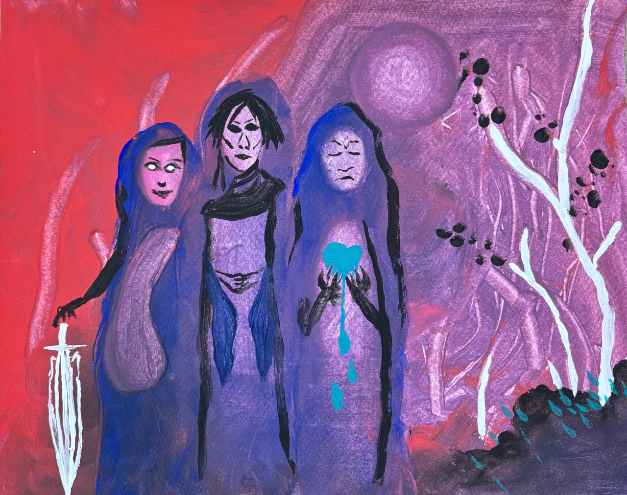 Ela Kleber – Warme Monde, 2025 – Papier, Gouache – 30x24 cm