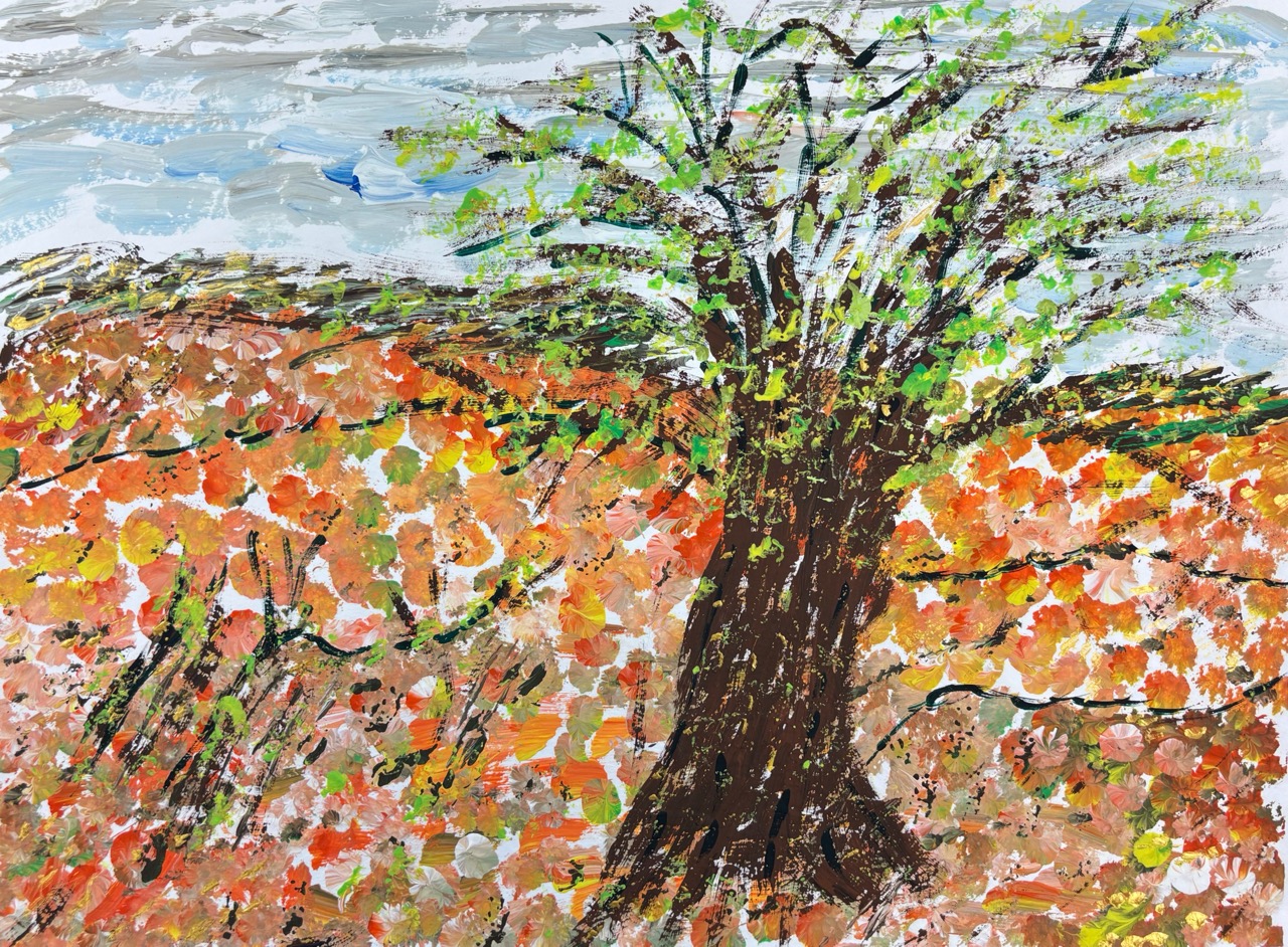 Mari-Sturmböen, 2025-Acryl auf Papier- 48 x 36 cm