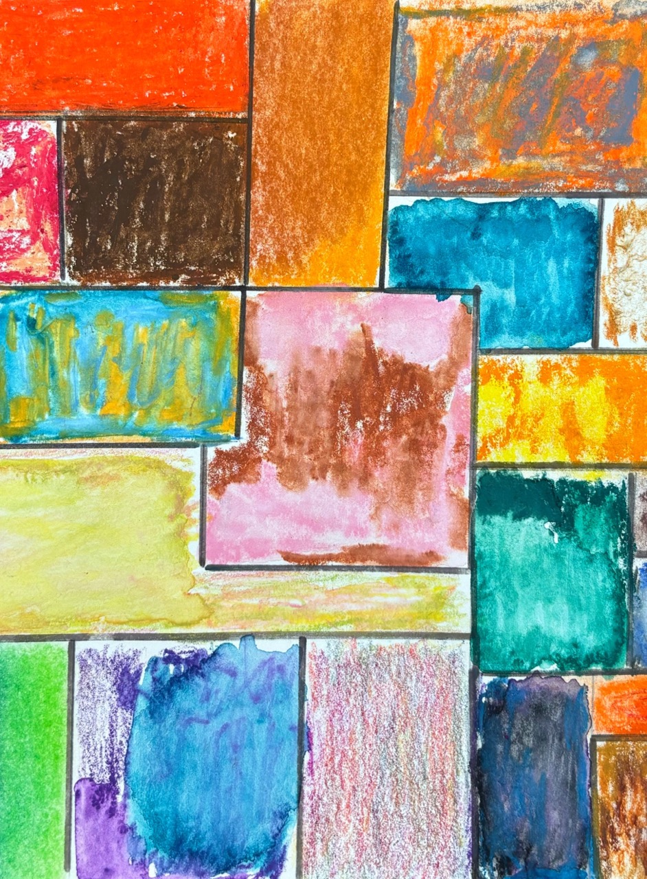 Ping Pong - Mustermix, 2024, Filzstifte und Aquarellpastell  auf Papier  21 x 29,7 cm