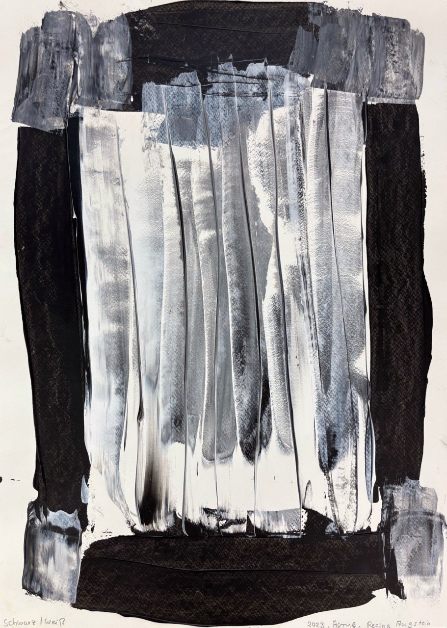 Schwarz/Weiß, 2023 Acryl auf Papier  42 x 59,4 cm