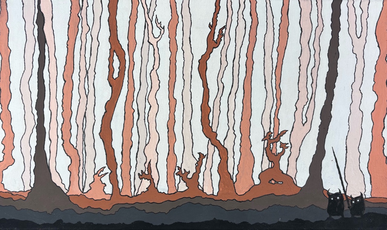 Hüpfetunke, 2021 Acryl auf Leinwand  30 x 50 cm