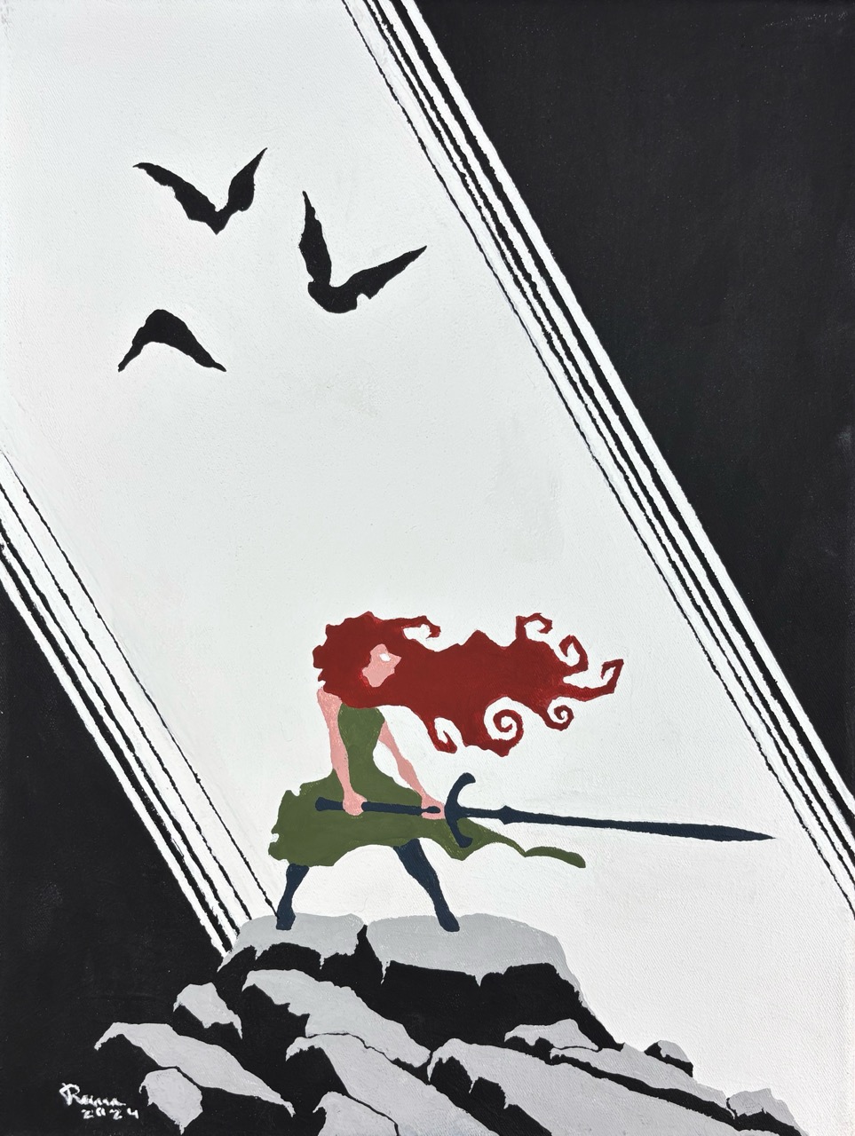 Masulh, 2024 Acryl auf Leinwand 30 x 40 cm