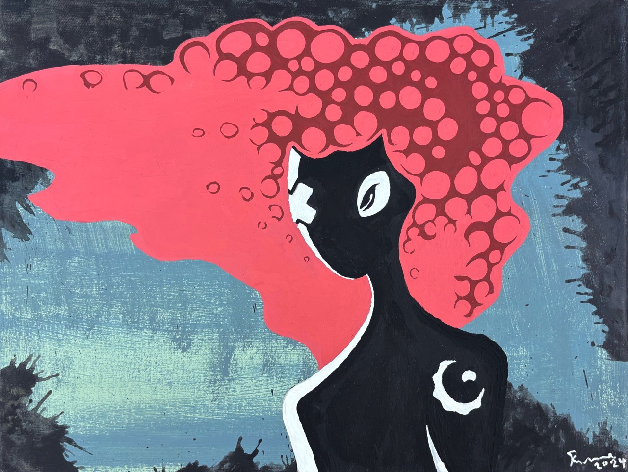 Voidrunner, 2024 Acryl auf Leinwand  30 x 40 cm