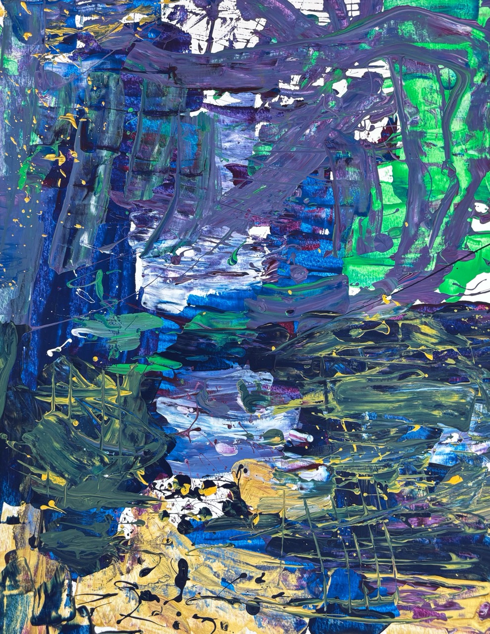 Sille - Ohne Titel, 2022, Acryl auf Papier, 63,0 x 49,5 cm