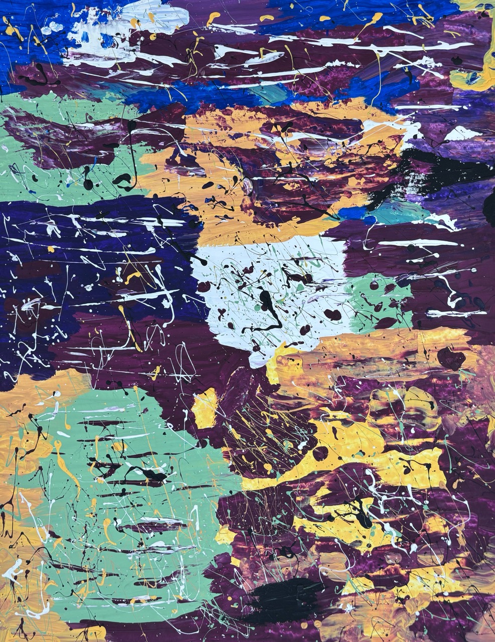 Sille - Ohne Titel, 2024, Acryl auf Papier, 63,0 x 49,5 cm